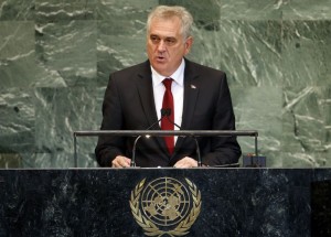 Serbian President Nikolic addresses the 67th UN General Assembly at the U.N. headquarters in New York