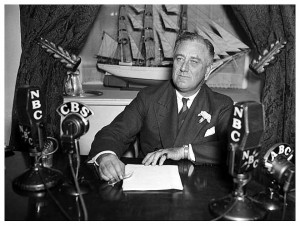 President Roosevelt Delivering Radio Address