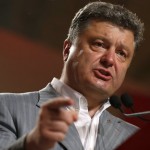 Ukrainian businessman, politician and presidential candidate Poroshenko speaks during his news conference in Kiev